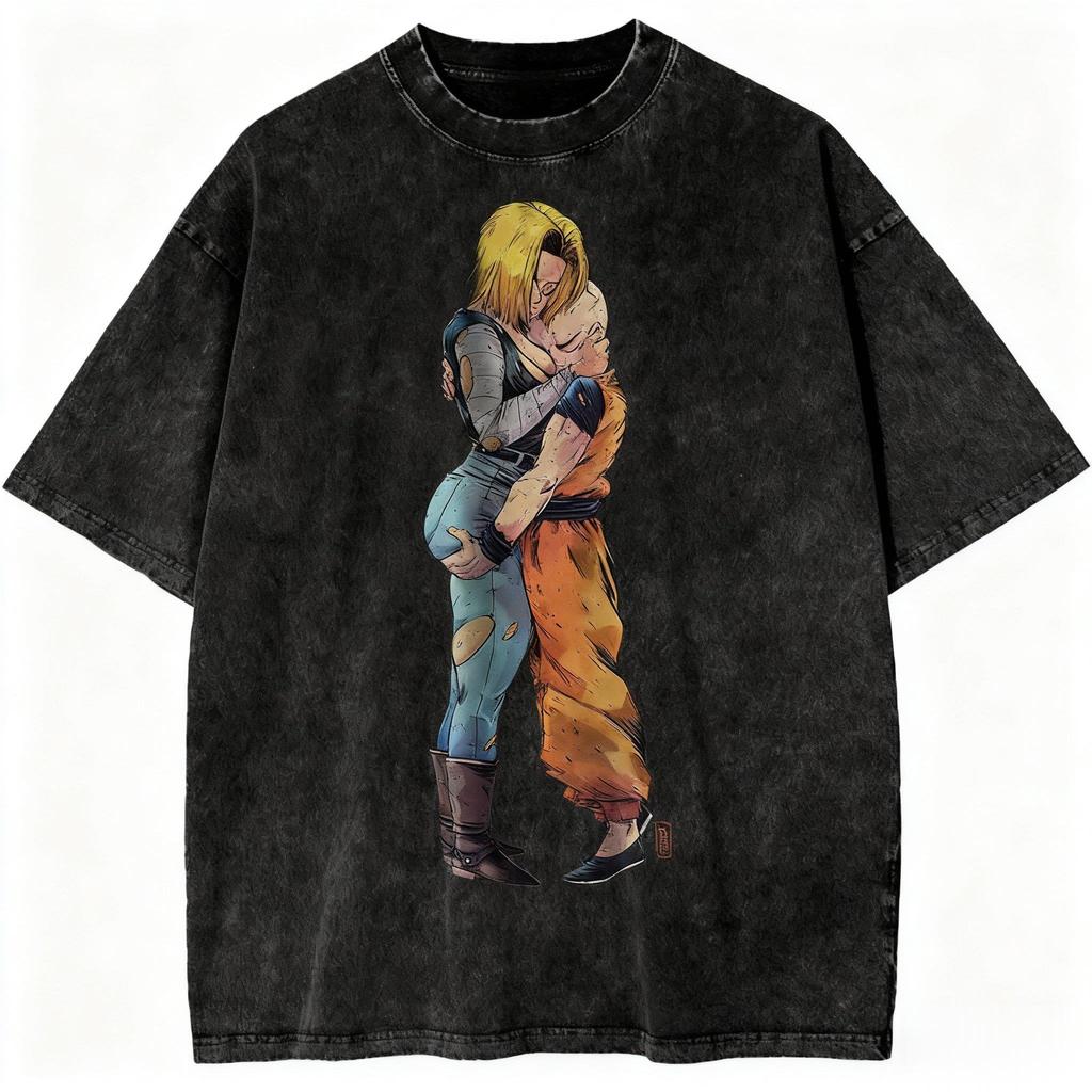Dragon Ball Super Saiyan  Gohan Printed Tshirt Mens and Womens Washed Tshirt High Quality Vintage Cotton Tshirt Tops