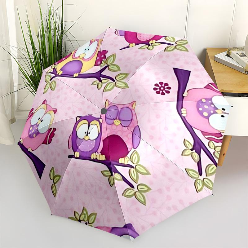 1pc Owl Pattern Automatic Open/Close Umbrella, Lightweight for Women/Men, Perfect Gift - for Everyday or Holiday Eventsyy251127078