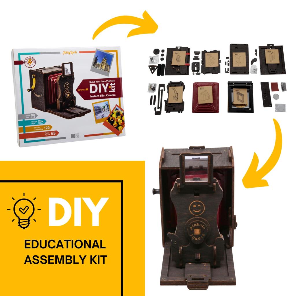 JollyLook Pinhole Square Instant Film Camera DIY Kit, Коричневый JLK015