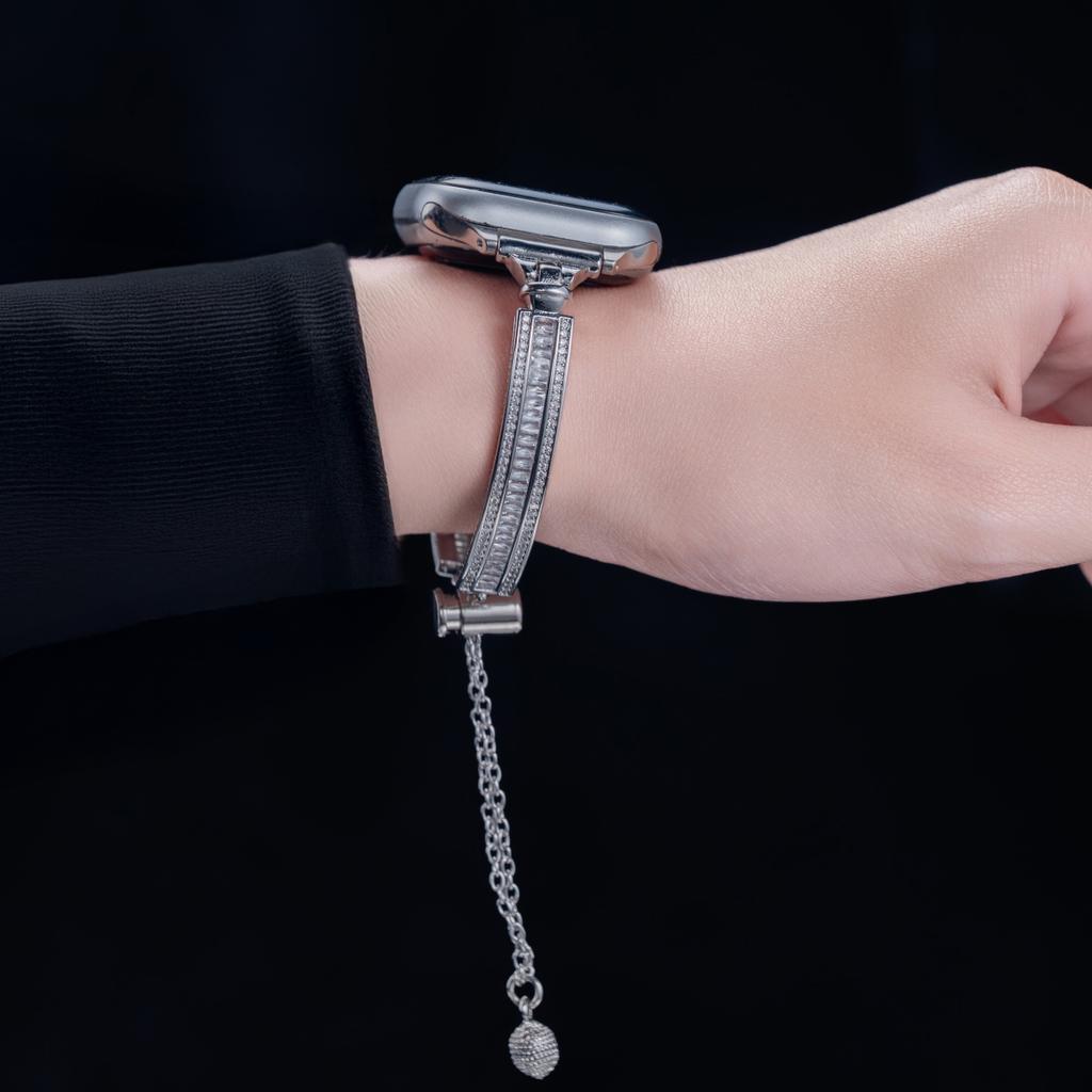 Блестящий бриллиантовый браслет для Apple Watch 38 мм 40 41 мм Женский тонкий ремешок для Iwatch Series 11 10 42 мм / 9 8 7 6 5 SE3 4 3 2 1 Ремешок