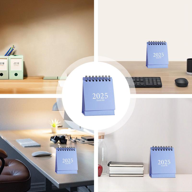 Маленький настольный календарь 2025 Мини простой маленький настольный календарь двухсторонний перекидной календарь украшение для рабочего стола