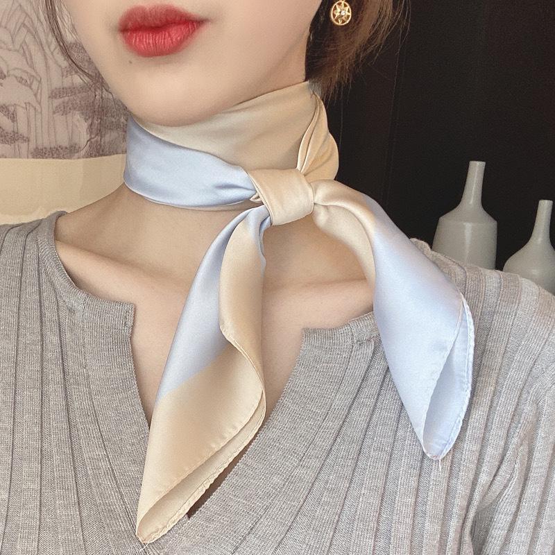 Женский универсальный шарф-лента из шелковистой ткани - 70 см квадратный, идеально подходит для весны, осени и зимы