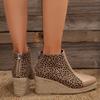 Обувь для женщин Классические женские ботинки с леопардовым принтом в стиле ретро Нескользящие толстые подошвы Современные ботинки Удобные универсальные ботинки на молнии