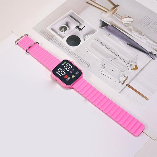 Светодиодные электронные часы с большим экраном, модный квадратный дизайн, точное время, удобные часы с силиконовым ремешком