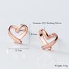 Genuine 925 Silver Heart Stud Earrings for Women Cute Small Earrings for Lover Girls