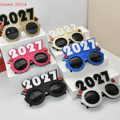 [HGS]2027 Очки с цифрами С Новым Годом Очки с бриллиантовым блеском Солнцезащитные Очки Косплей Реквизит Рождественская Вечеринка Украшение Смешные Очки
