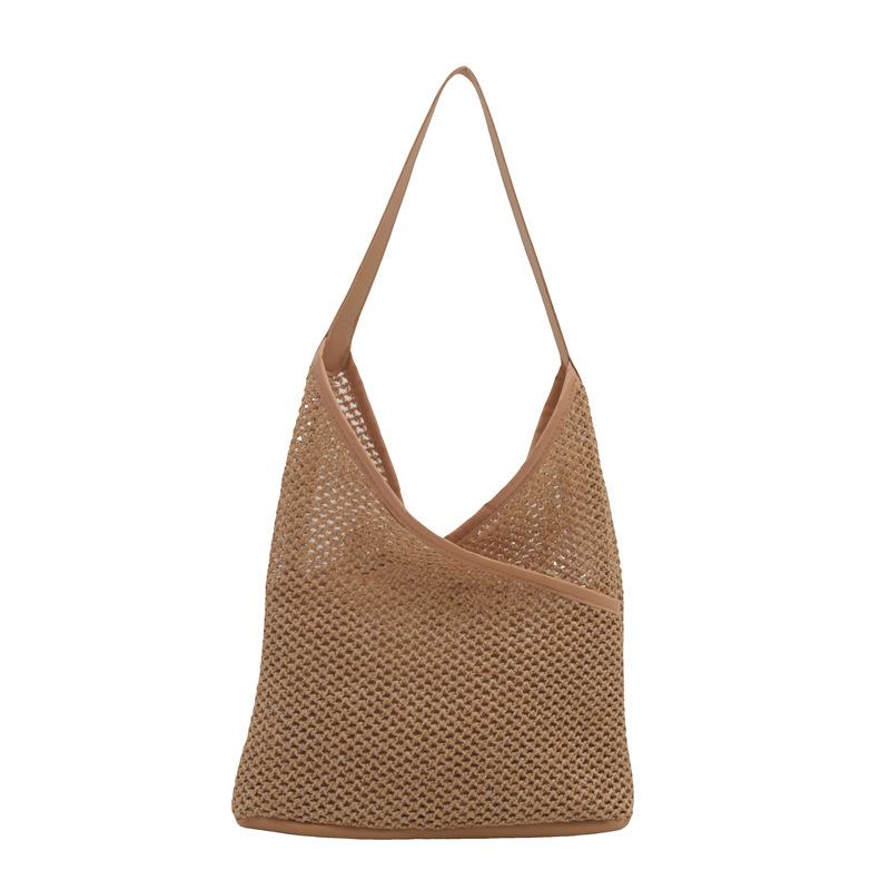 Straw Bag, Fashionable Shoulder Bag, Personalized Versatile Underarm Bag, Ethnic Style Texture Woven Women'S Bag