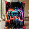 Neon Game Controller Art Theme blanket Lightweight Warm Flannel Blanket Decorative Throw Blanket for Home Decoration