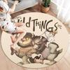 Where the Wild Things Are Round Area Rug,Carpet Rug for Living Room Bedroom Sofa Playroom Decor,Non-slip Floor Mat