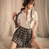 Fun Underwear Plaid Senior Sister Pure Desire Pleated Short Skirt Cute College Style Pure Desire Passion Open Suit