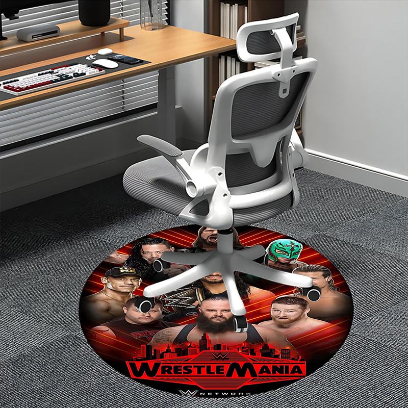 WrestleMania, WWE Network Коврик под стул Круглый ковер Ковер для офиса, Машинная стирка, Нескользящий, Подходит для гостиных, спален