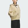 Adidas Spacer Full-Zip Hoodie Solid Color Sports Casual Loose Hooded Jacket Women Jacket Light-Khaki JJ3794