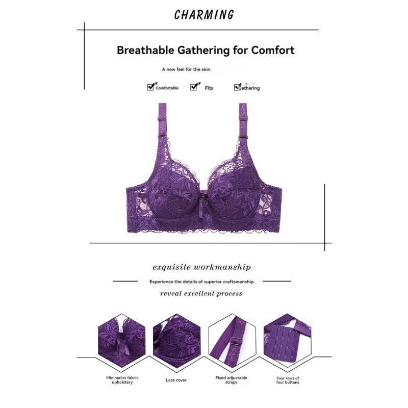 Большой размер ультратонкий хлопковый бюстгальтер с регулируемой чашкой сексуальный женский кружевной дышащий удобный со стальным кольцом пуш-ап женское нижнее белье