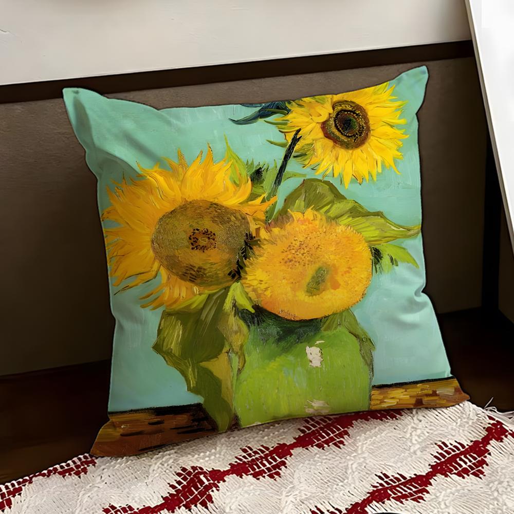 Vincent van GGogh Cushion Cover Reversible Soft Durable Pillow Cover Home Car MultiScene Use for Daily Comfort
