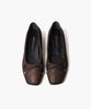 Heedimensional Rena Ballerina Flat Hd231-205B / Brown Lambskin Square Toe Ribbon Flat 2Cm