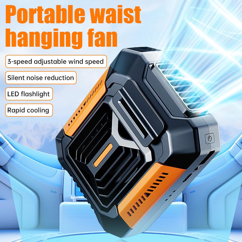 Portable Waist Fan Mini Rechargeable Portable Fan Outdoor Mini Air Cooler Wearable Clip Fan For Running Camping Sport