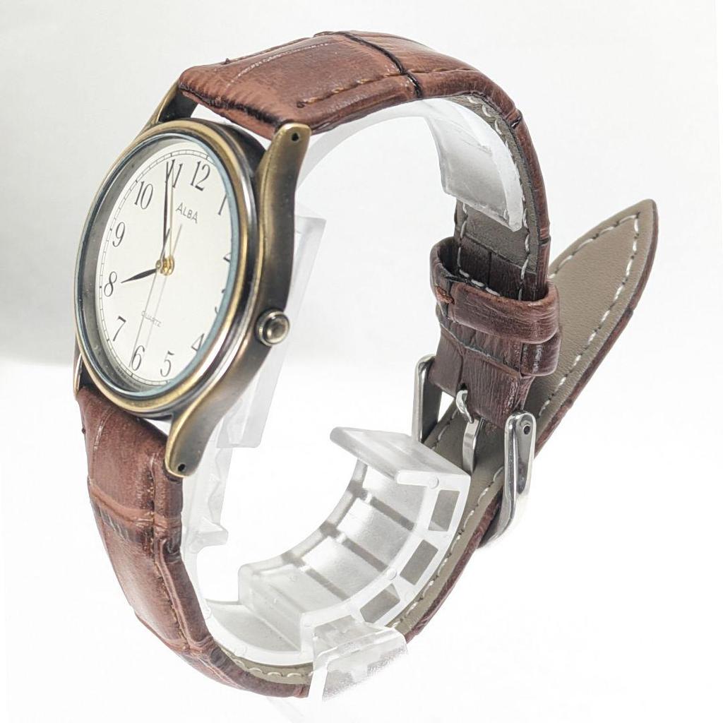 [Б/У] SEIKO ALBA Мужские На Батарейке Замена Ремешка Рабочее Состояние S-62