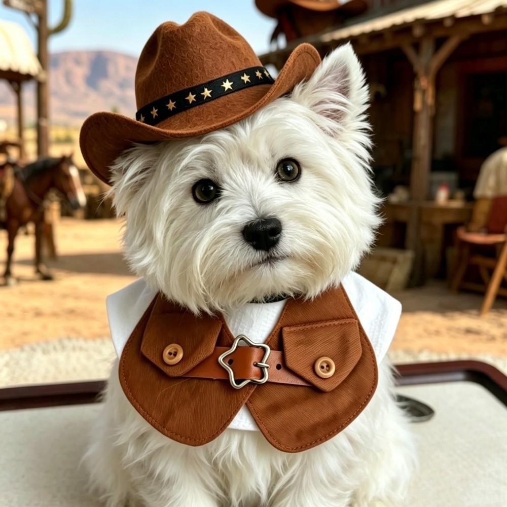 Dress-Up Puppy Vest Set Denim Pet Outfits Pet Prop Dog Cowboy Costumes Dog