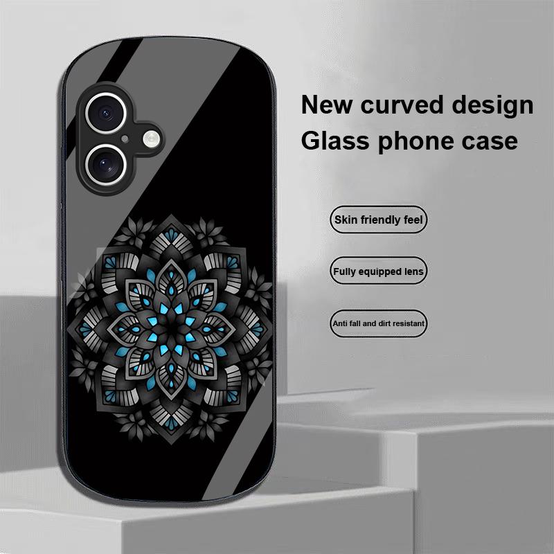 Геометрический узор для Apple iPhone 16 11 13 15 14 Pro Max 12 Mini 7 8 Plus XR XS Чехол для телефона из закаленного стекла эллиптической формы