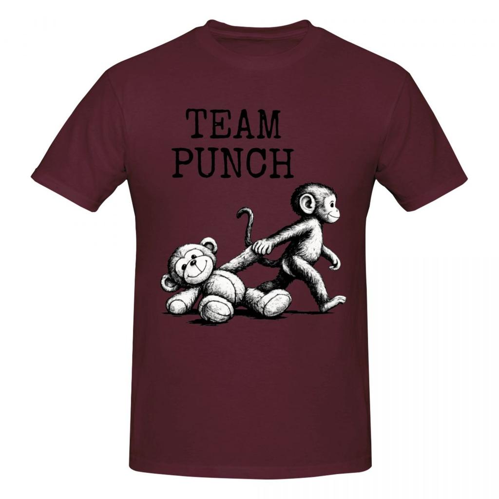 Unisex Sad Monkey Punch Meme With An Orange Toy Retro T Shirt Vintage Cotton Crewneck T Shirt Unisex