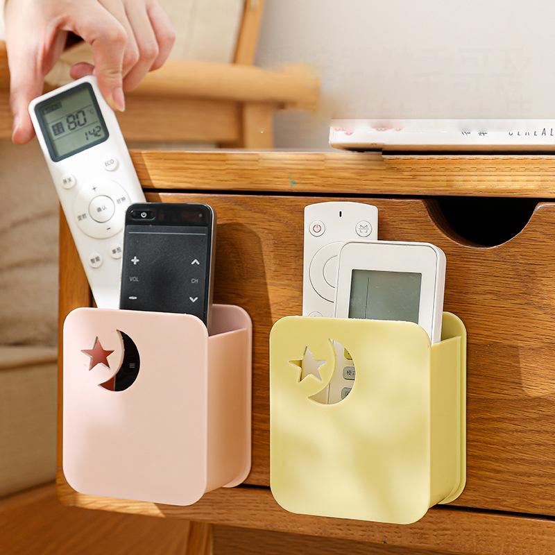 1Pcs Remote Control Storage Box, No Punching Remote Control Bracket, Wall Mounted Bracket, Charging Bedside Container Holder