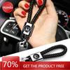 FIT Car New Honda Metal+Braided Car Key Chain Key Ring Key Lanyard Car Emblem For Honda Civic Mugen Accord Odyssey JAZZ CRV Fit
