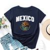 Хлопковая футболка с принтом MEXICO, короткий рукав, круглый вырез, женская, 2D-принт, топы