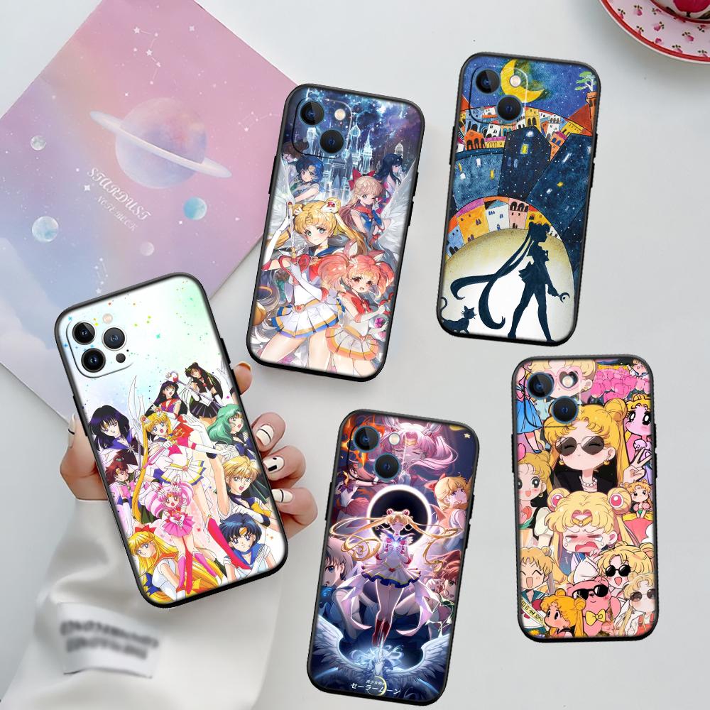 S-Sailors M-Moon Phone Case for Samsung Galaxy A11 A12 A13 A15 A52S A53 A55 A56 A70 A71 A72 A73 F06 F16 F56 S10 Plus S10e