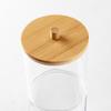 Transparent Storage Box Cotton Swab Organizer with Wooden Lid Large Capacity Dustproof Widely Used Floss Picks Cotton Balls Holder