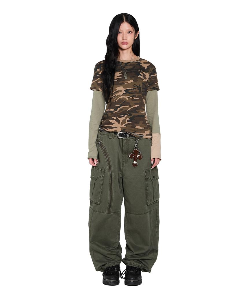 AAKAM Camouflage Layered Long Sleeve (Brown)
