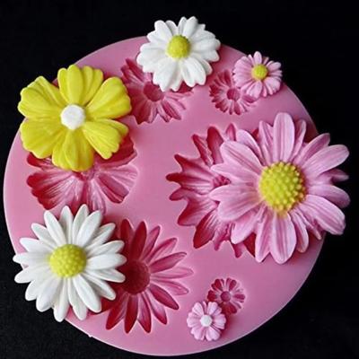 3D Daisy Flower Силиконовые формы для помадки, торта, конфет, шоколада, льда, выпечки, инструмента для выпечки, инструменты для помадки, аксессуары для выпечки
