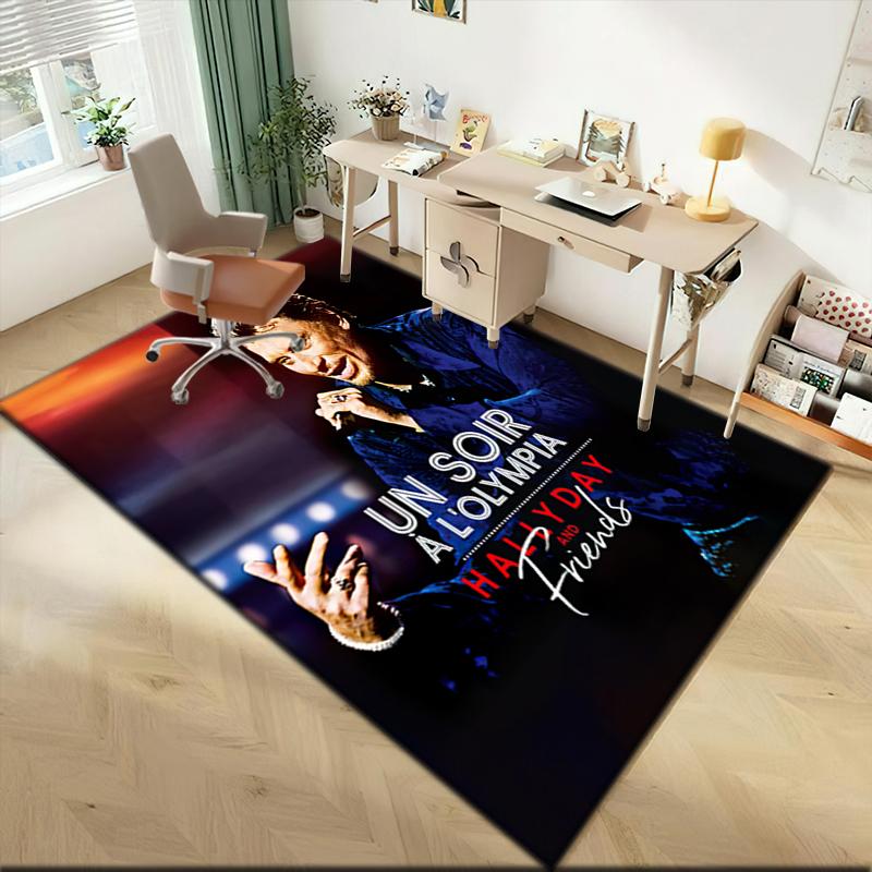 1pc The Golden Legend of Johnny Hallyday Carpet Rug for Living Room Bedroom Home Sofa Decoration,Kids play Non-slip Floor Mat