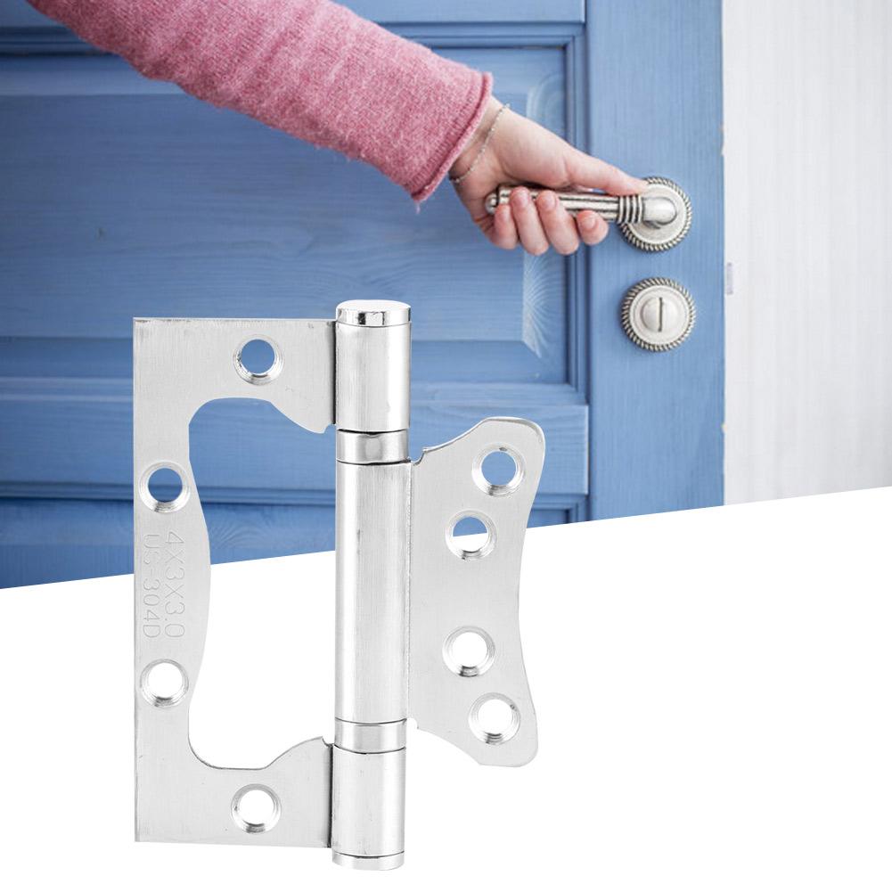 2Pcs Stainless Steel Home Wood Door Silent Hinge Hardware Accessories No Need of Slotting
