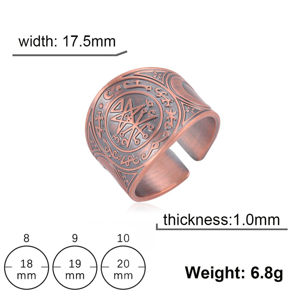 Винтажное Кольцо Соломона Печать 7 Архангелов для Мужчин Бронза Медь Руна Викингов Кольцо на Палец Амулет Украшение