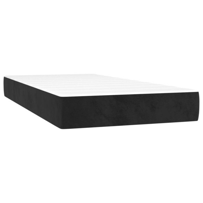 347710 vidaXL Pocket Spring Bed Mattress Black 90x190 Cm Thickness 20 Cm Velvet
