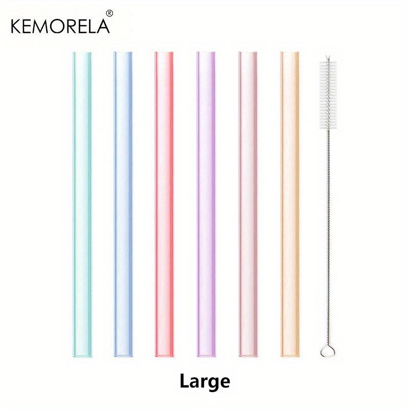6PCS Reusable Food Grade Transparent Bendable Silicone Straws Straight Drinking Straw With Cleaning Brush Set Party Accessory