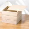 Lacquerware Wooden Jubako Plain Made in Japan J-kitchens 3-Tier Box, 5.5 inches, Wood, 17cm,