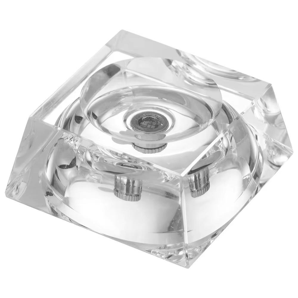 Transparent LED Glass Sphere Holder Multi Color Changing Crystal Display Lamp Base  Desktop
