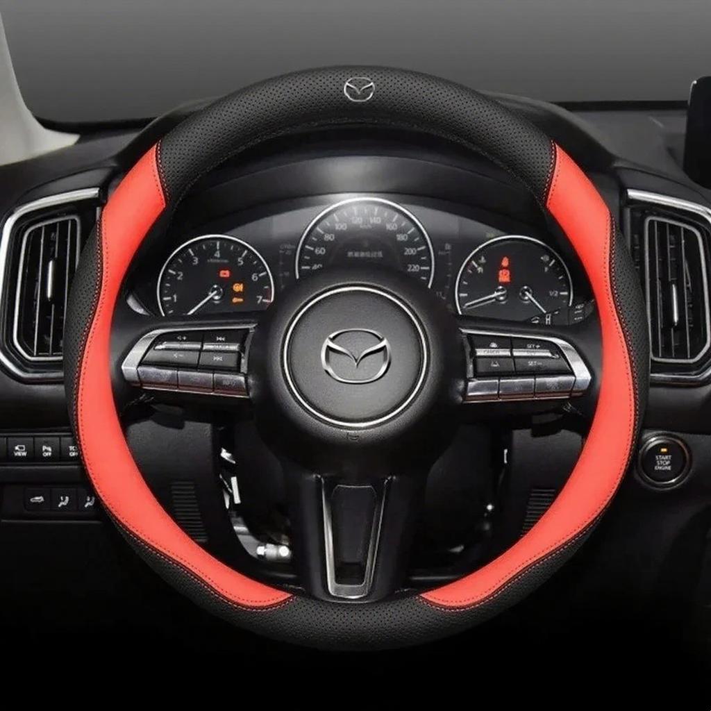 Для Mazda 3 5 6 SKYACTIV Axela Atenza CX30 CX50 CX5 CX7 CX8 CX9 MX5 RX8 BT50 Замшевая Кожаная Накладка на Руль Автомобиля Аксессуары