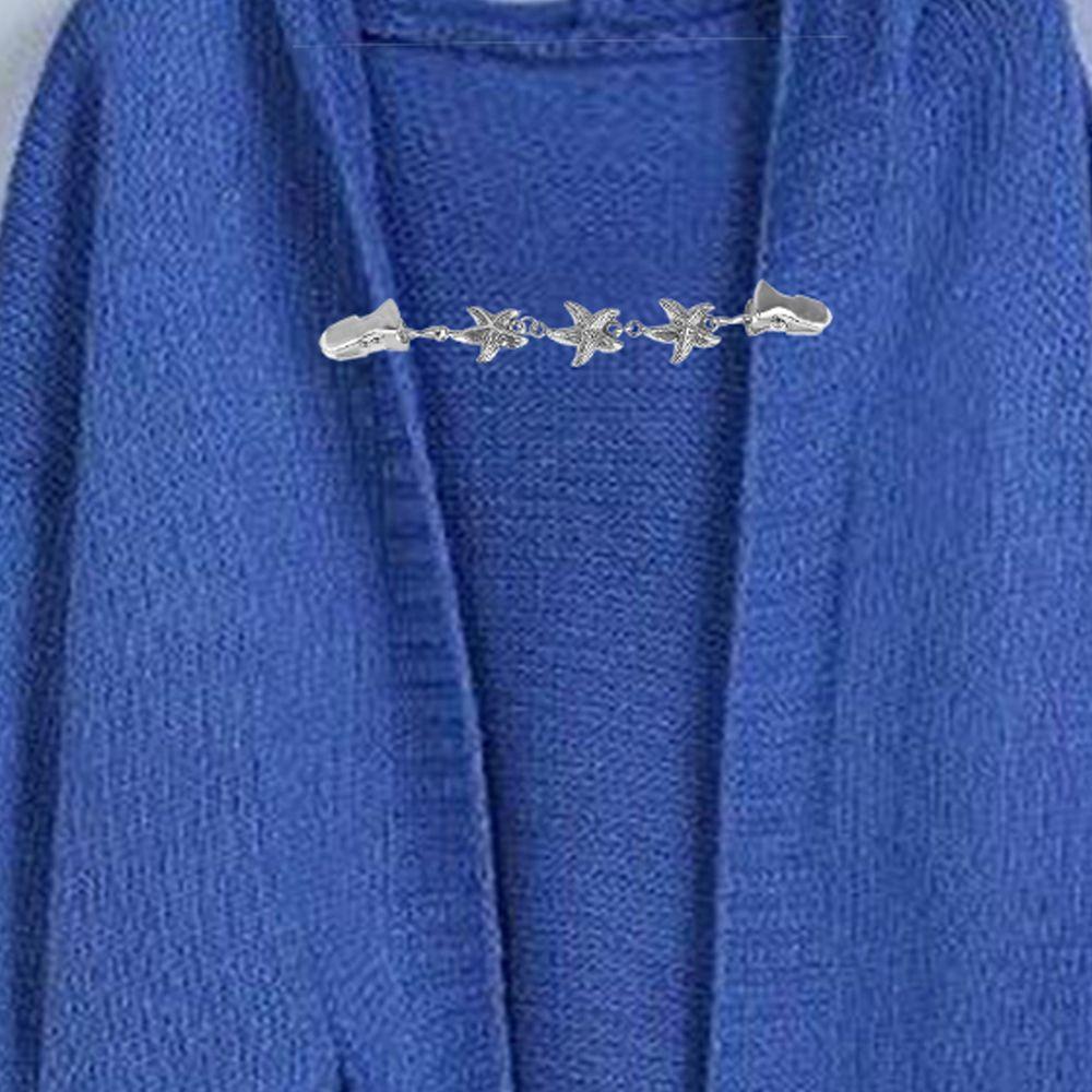 New Winter Starfish Shell Type Shawl Brooch Sweater Blouse Pin Duck Clip Clasps Cardigan Clip