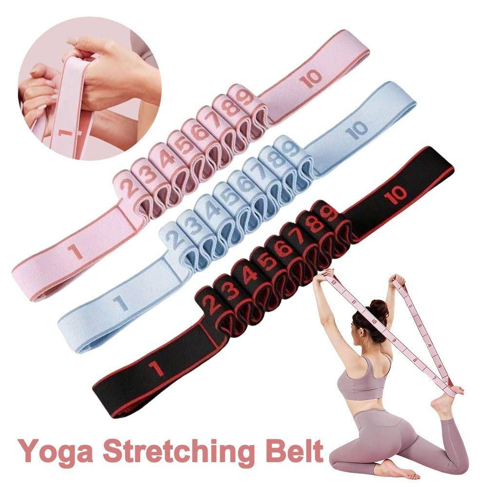 Portable Elastic Yoga Stretching Belt Digital Adjustable Resistance Band 10/12 Grid Dance Stretch Band Adult Child 3