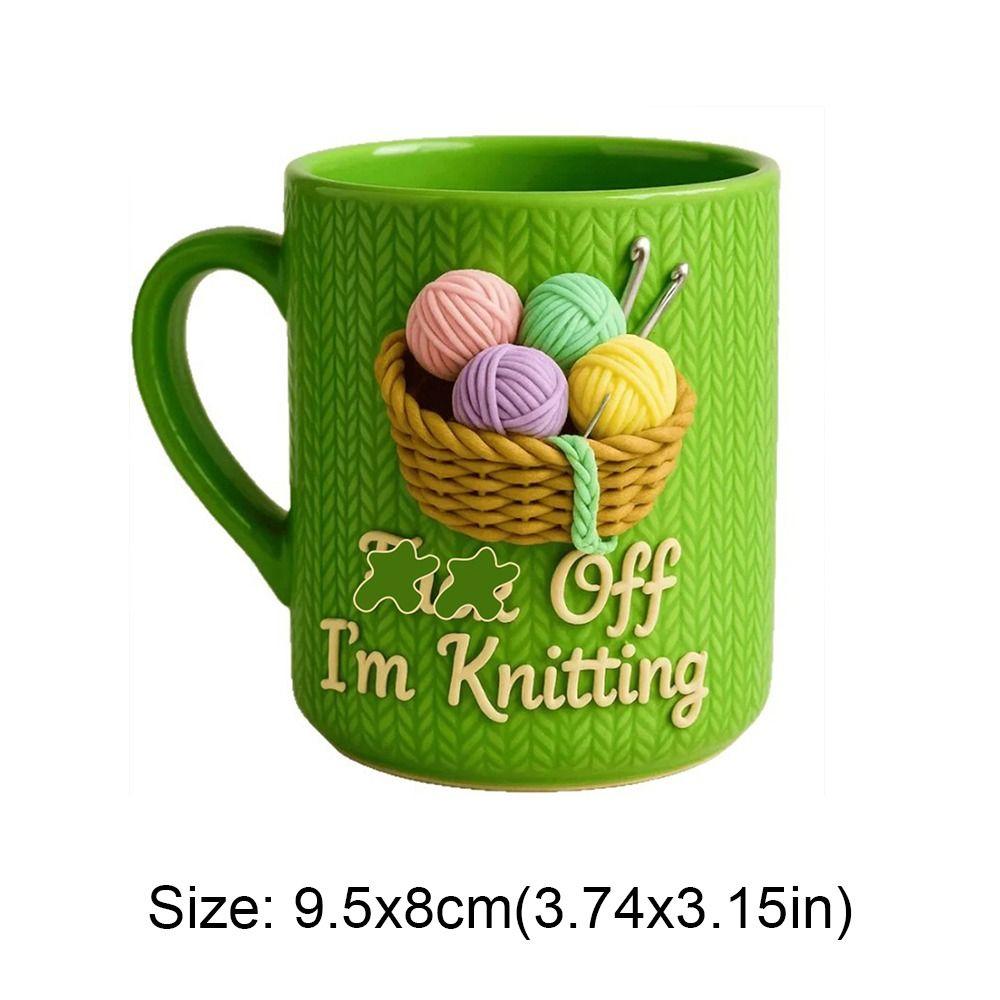 Ceramic Sarcastic Ceramic Cup 11oz Capacity Tea Cup Durable Knitting Mug Office Decor