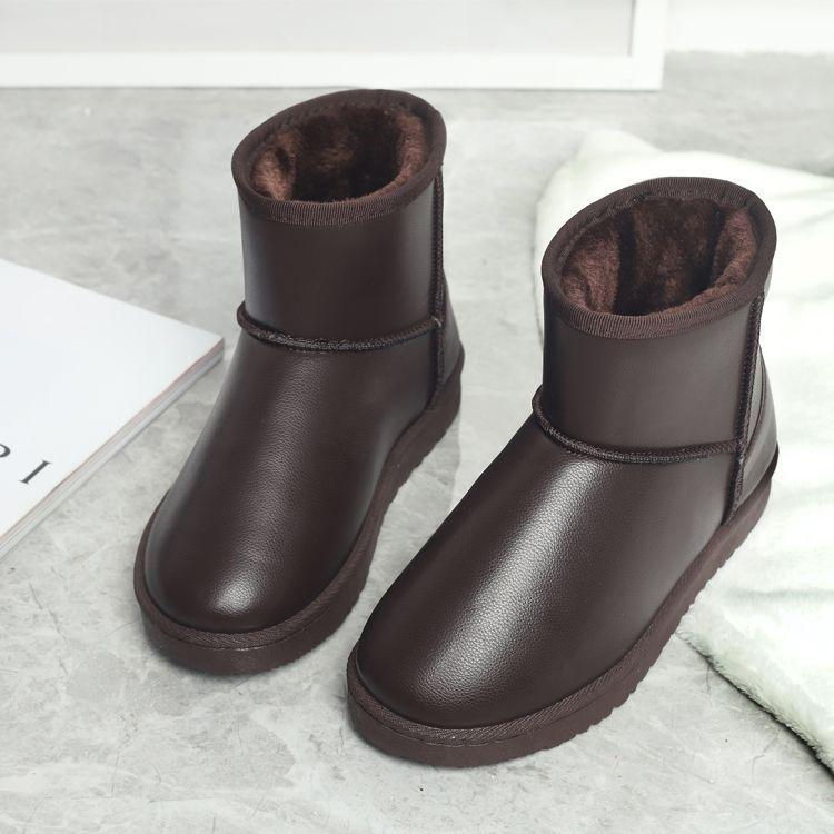 Водонепроницаемые и нескользящие 2025 новые зимние ботинки женские короткие ботинки на плоской подошве корейская версия хлопковая обувь утолщенные теплые женские ботинки студенческая обувь