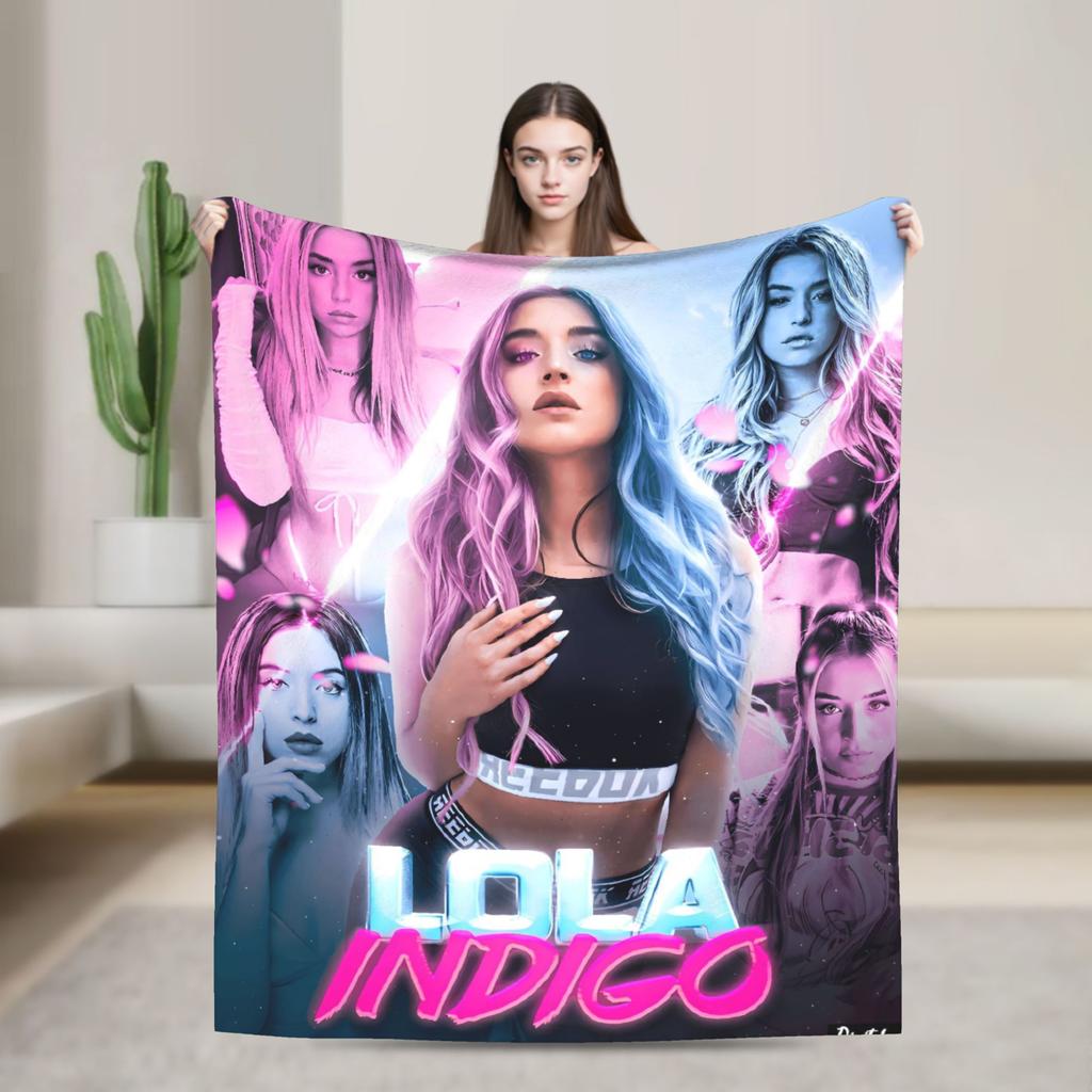 L-Lolas I-Indigos Spanish Singer  Blanket Quality Super Warm  Throw Blanket Winter Airplane Travel Living Room Fashion Bedspread