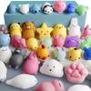 12pcs/lot Mini Cute Soft Squishy Fidget Toy Kawaii Mochi Cat Anti Stress Reliever Sensory Squeeze Xmas Gift for Adult Kid TMZ