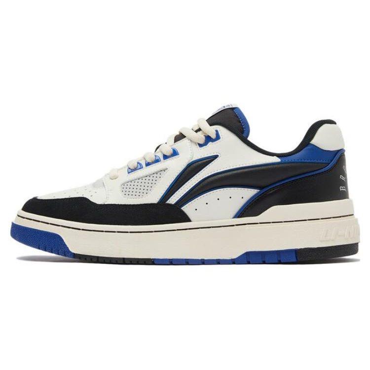 Li Ning Rookie 2 Износостойкие Дышащие Низкие Винтажные Баскетбольные Кроссовки Мужские Черно-Белые ABCT011-1