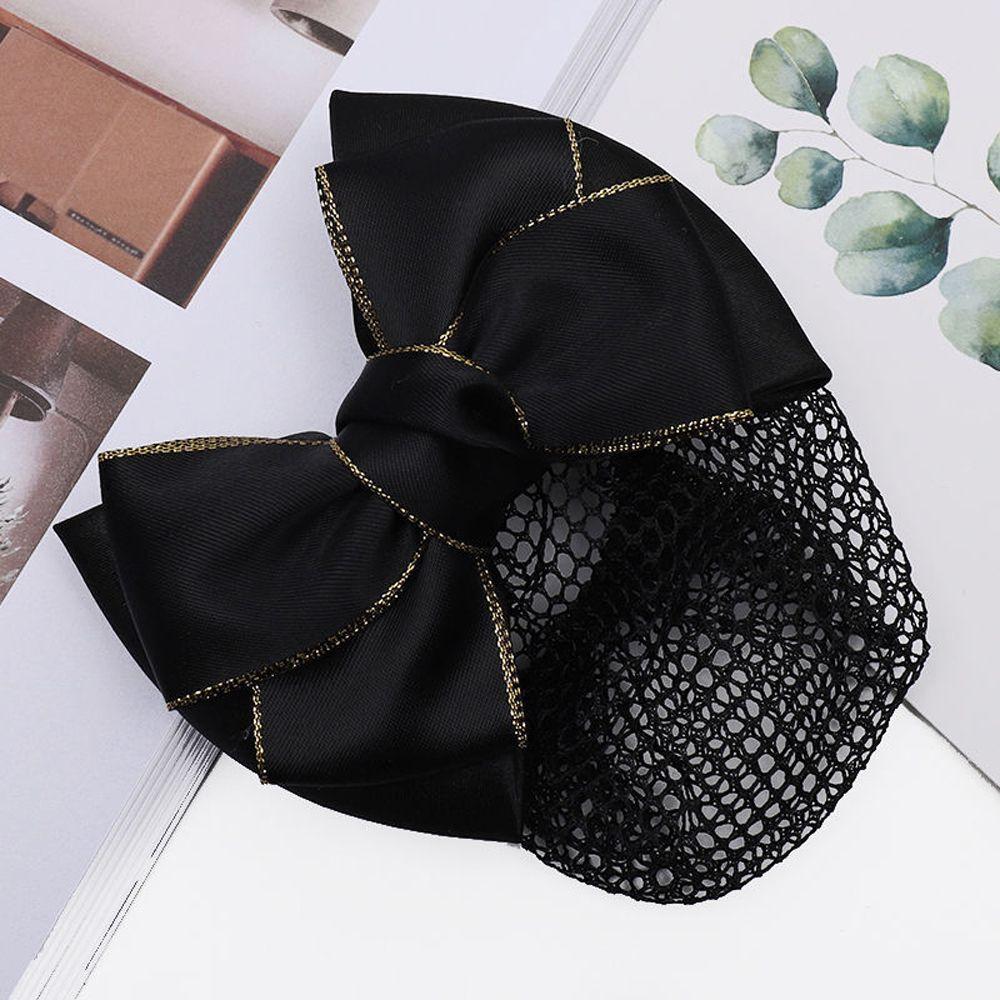Trendy Exquisite Cloth Elegant Spring Clip Retro Mesh Snood Women Headdress Hairnet Bow headwear