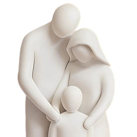 Family of 3 Figurine, 3D Printed Parents And Kids Statue, Minimalist Abstract Family Sculpture for Living Room Bedroom Shelf Desk Decor