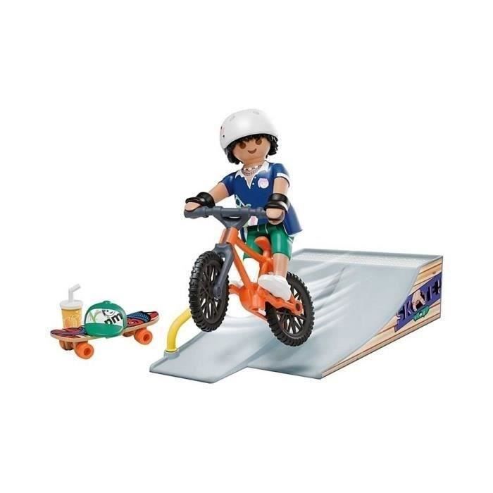 PLAYMOBIL 71798 Райдер с рампой, скейтбордом и BMX, My Life, Промо-набор, 17 деталей, от 4 лет