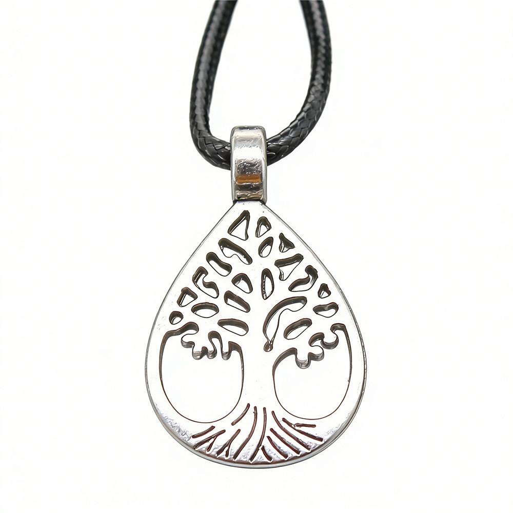 Антикварный кулон-ожерелье "Древо Жизни" Nature Boho Statement Jewelry 45см Кожаная цепочка